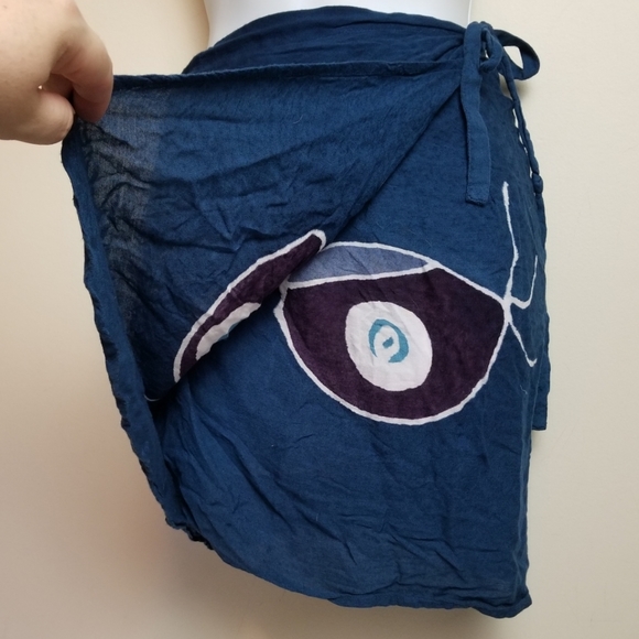 VINTAGE 90s Boho Wrap Tie Dye Skirt - Picture 3 of 10